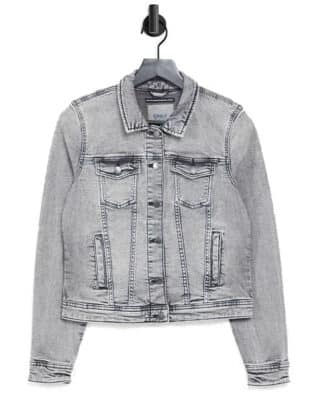 Only Denim Jacket In Grey Denim