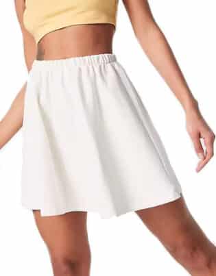 Reclaimed Vintage Inspired Jersey Flippy Skirt In Ecru