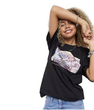 Reclaimed Vintage Inspired T Shirt With Art Print In Black