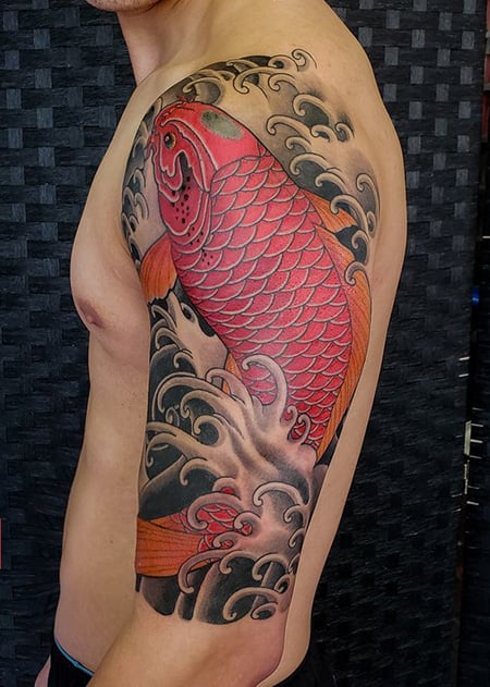 Red Koi Fish Tattoo