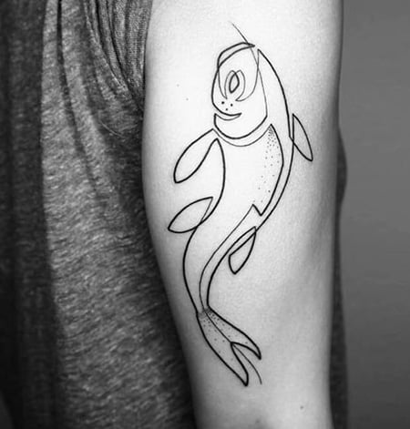 Simple Koi Fish Tattoo Men
