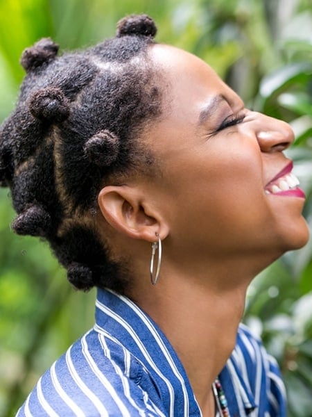 Bantu Knots with Natural Hair