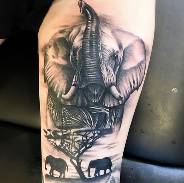 African Elephant Tattoo