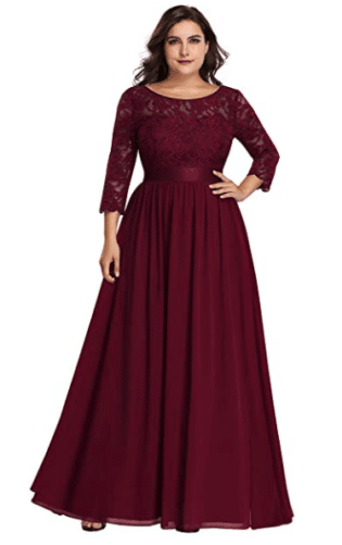 Alisapan Womens Plus Size Long Bridesmaid Dress Lace Formal Evening Wedding Party Dresses
