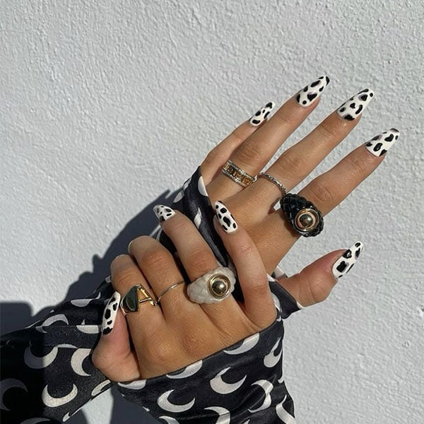 Cow Print All Over Nail Ideas Alicejuniper