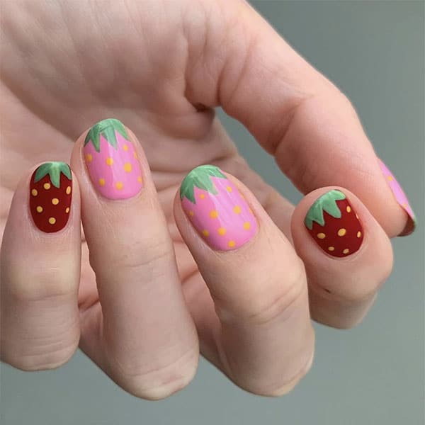 Cute Strawberry Art Nail Ideas Stephstonenails
