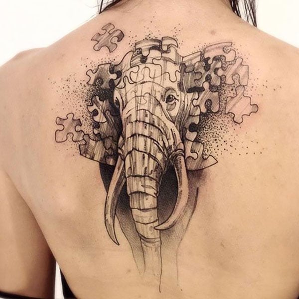 Elephant Back Tattoo