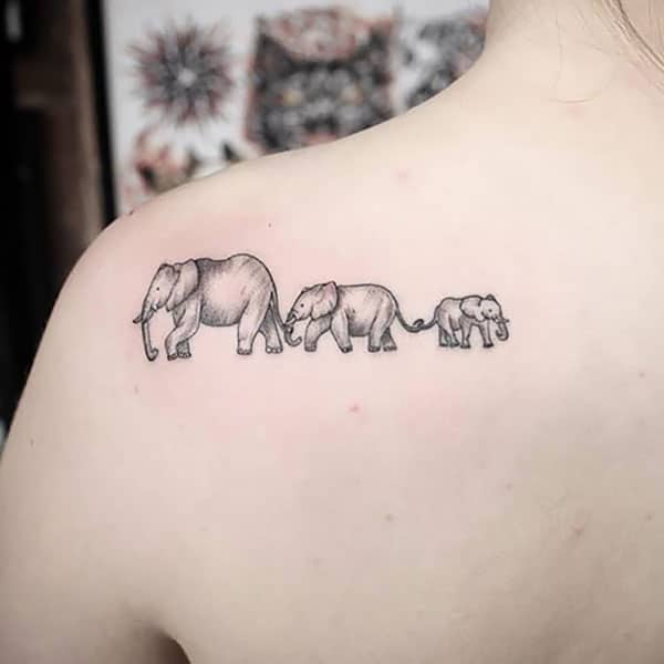 Elephant Family Tattoo