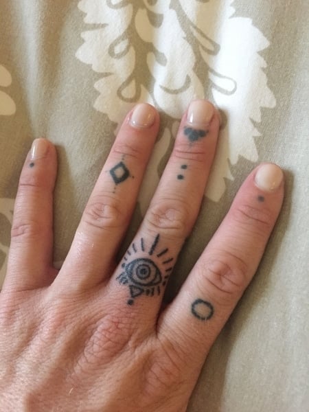 Finger Stick And Poke Tattoo 