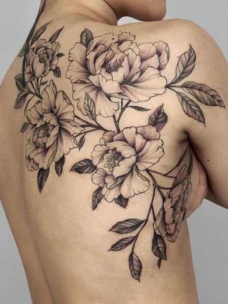 Floral Back Tattoo 