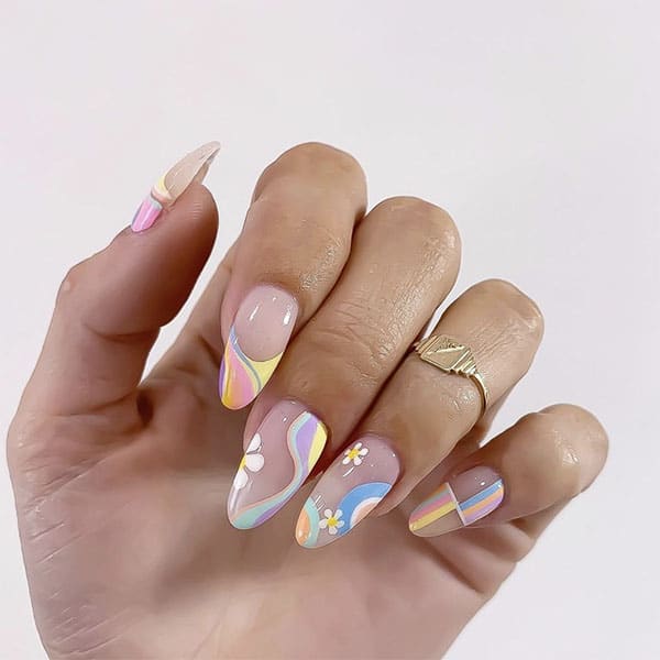 Florals And Rainbows Pretty Nails Nails And Soul