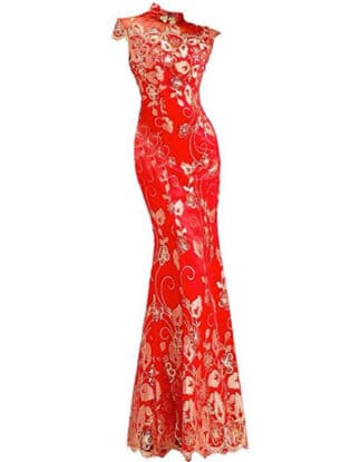 Free Customization And Alteration Custom Made Wedding Dress Traditional Chinese Dress Embroidered Cheongsam Bridesmaid Dress 2