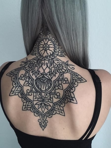 Geometric Back Tattoo