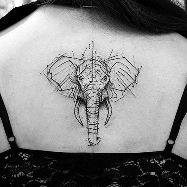 Geometric Elephant Tattoo