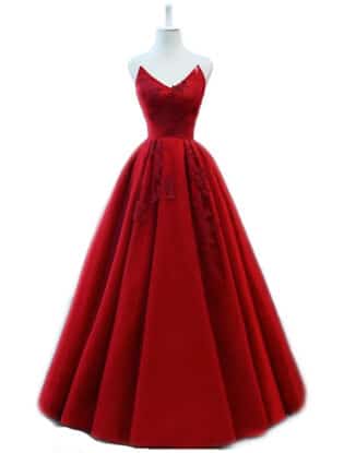 High Quality Silk Satin 2019 Modest Prom Dresses Long Red Wedding Evening Dress Floral Tulle Women Formal Party Gown Bride Gown Corset Back