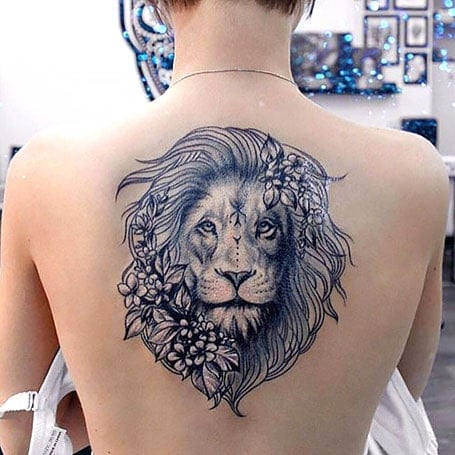 Crawling Lion Tattoo Design