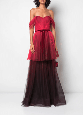 Marchesa Notte Gradient Tulle Gown