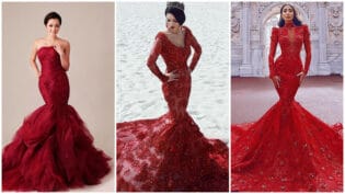 13 Red Wedding Dresses for Striking Brides