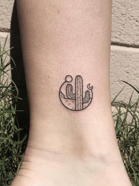 Minimalist Cactus Tattoo 