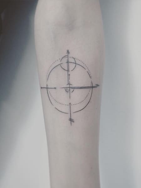 Minimalist Compass Tattoo
