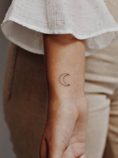 Minimalist Moon Tattoo 
