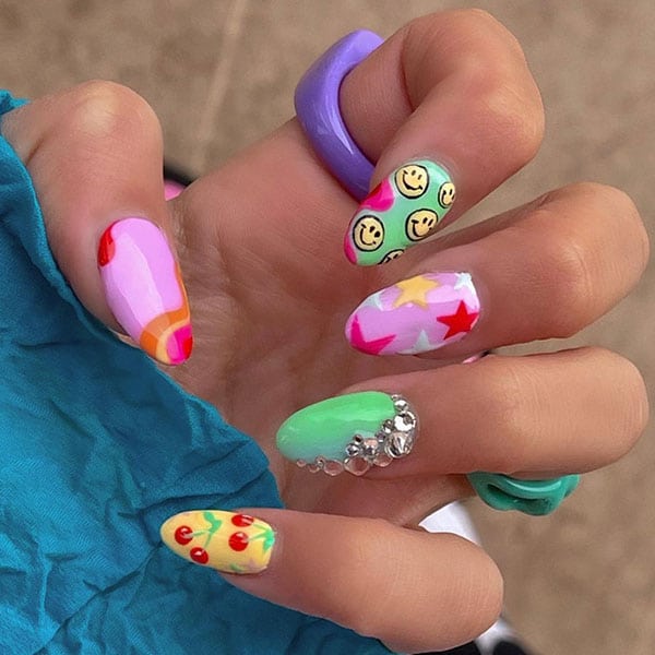 Mismatched Designs Nail Ideas Mmaxinewylde