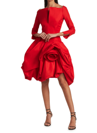 Oscar De La Renta Rosette Detail Cocktail Dress