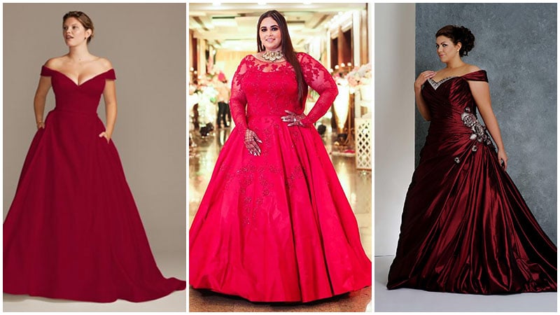 Plus Size Red Wedding Dresses 