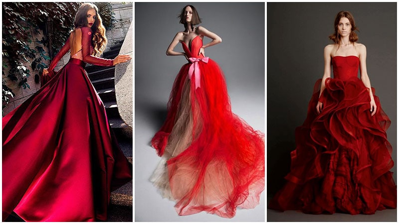 Red Ball Gown Wedding Dress