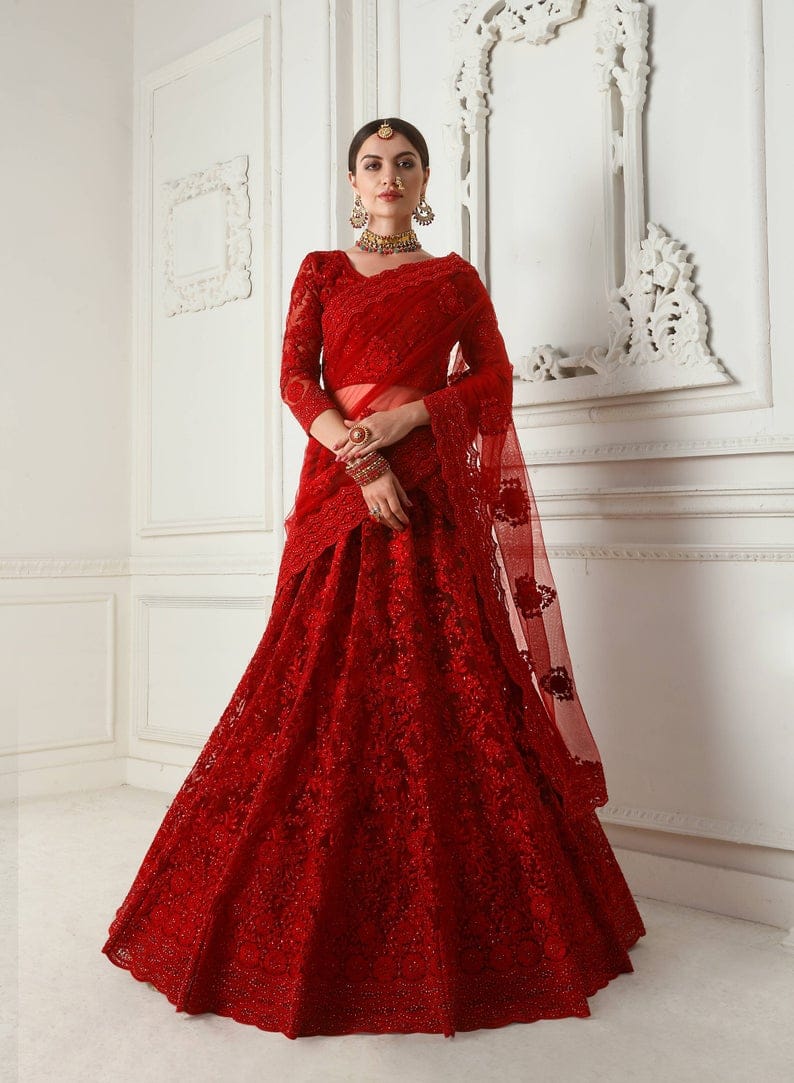 red color wedding frocks