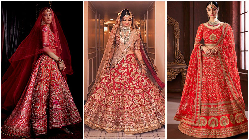 modern red indian wedding dresses