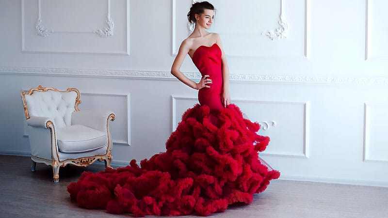 short beautiful red wedding dress