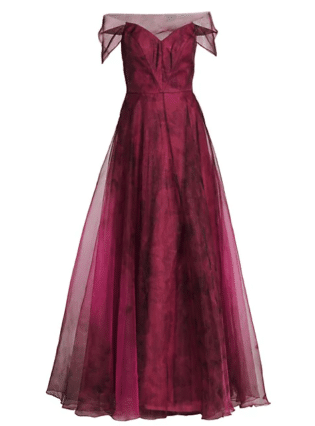 Rene Ruiz Collection Organza Off The Shoulder Gown