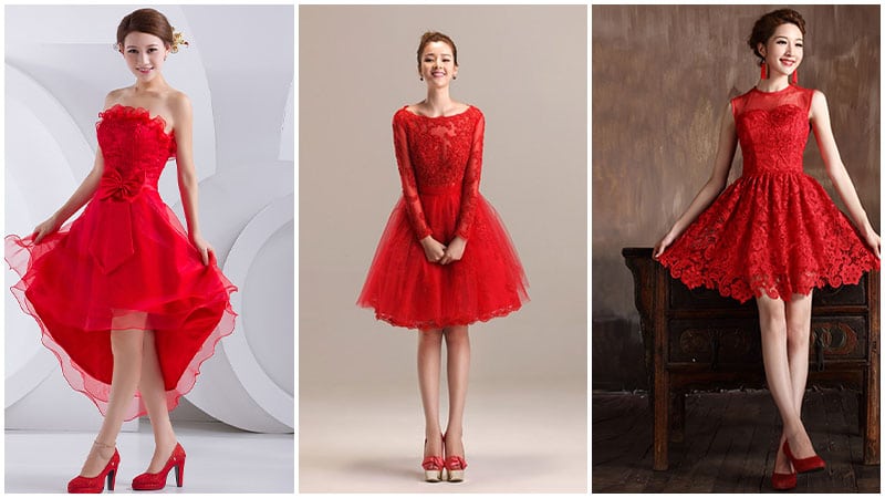 Short Red Wedding Dresses 