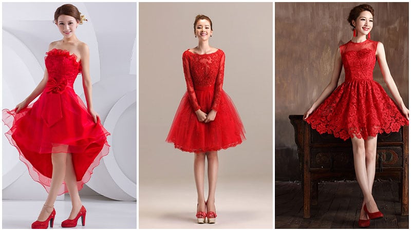 50 Red Wedding Dresses for Striking ...