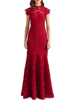 Shoshanna Carlotta Lace Trumpet Dress
