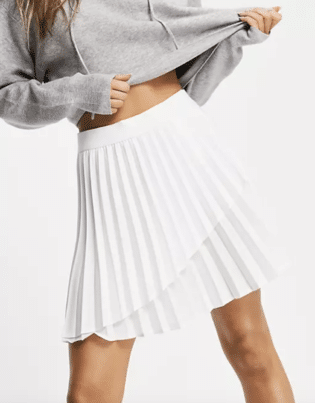 Stradivarius Pleated Tennis Mini Skirt In White