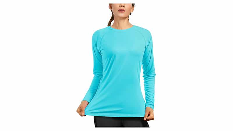 Isnowood Women's Upf50+ Long Sleeve Rash Guard