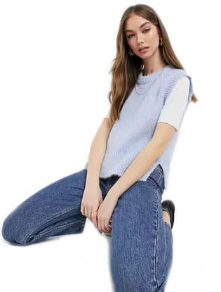 Baby Blue Knit Vests
