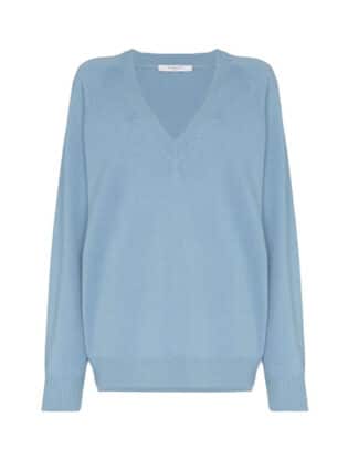 Blue V Neck Sweaters