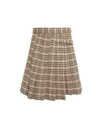 Brown Plaid Skirts