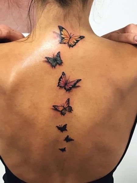 spine tattoos butterflies and flowersTikTok Search