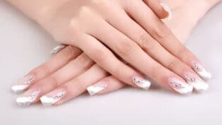 Diamond And Rhinestone Nails