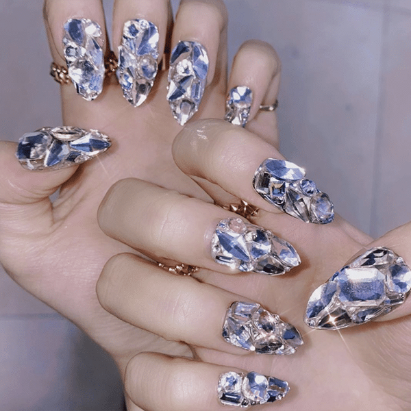 Diamonds All Over Diamond Nails Nail Unistella