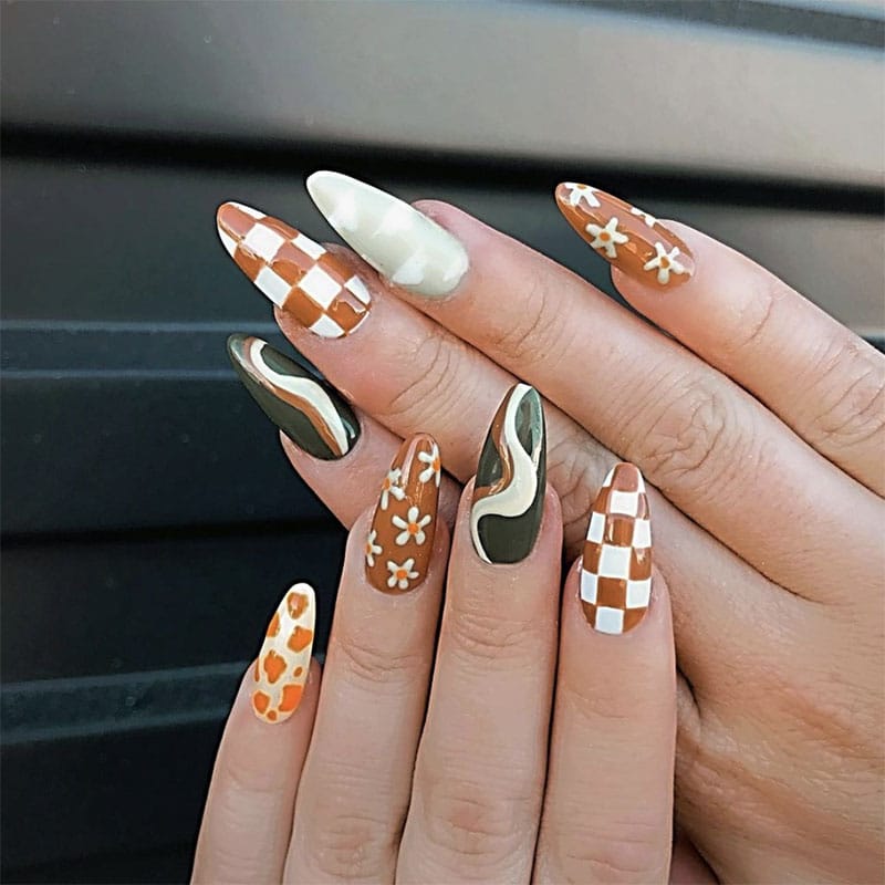 Orange Lv Nails - Nails Design Ideas