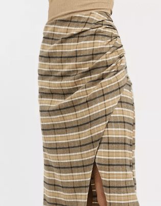 Plaid Midi Skirt
