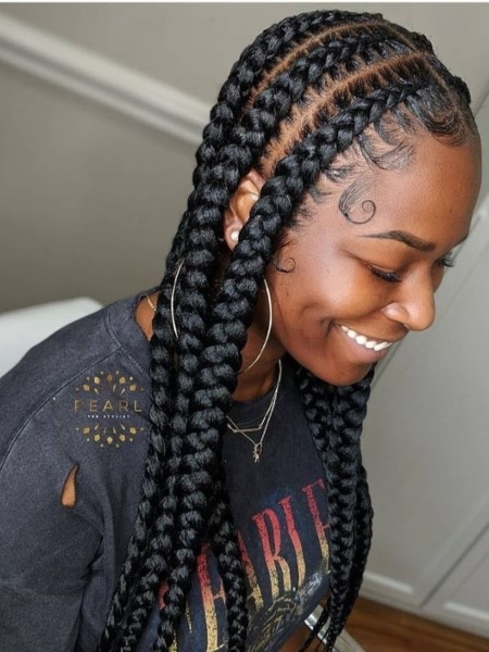 Classic Pop Smoke Braids on Medium Length Hair