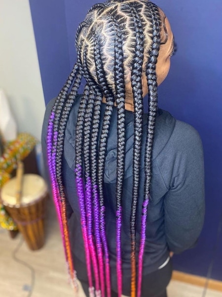 Pop Smoke Braids With Colored Hair