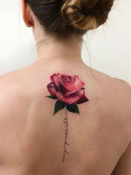 Rose Spine Tattoo