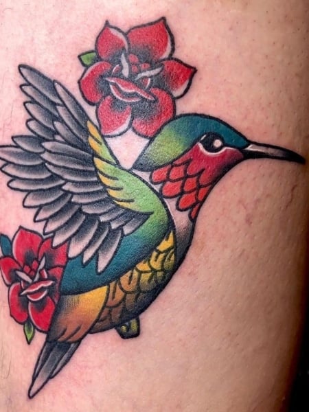 Traditional Hummingbird Tattoo
